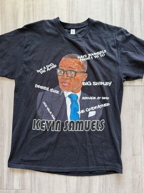 Black Graphic Short-Sleeve Men’s T-Shirt - Kevin Samuels Design(Large)